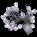 Rattan Fairy Light Ball String (10 Light Balls) 2