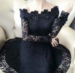 Black Short Lace Frock