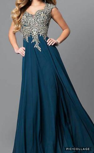 Formal Silver Thread Work Maxi Gown