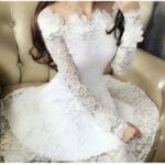 White Short Lace Frock