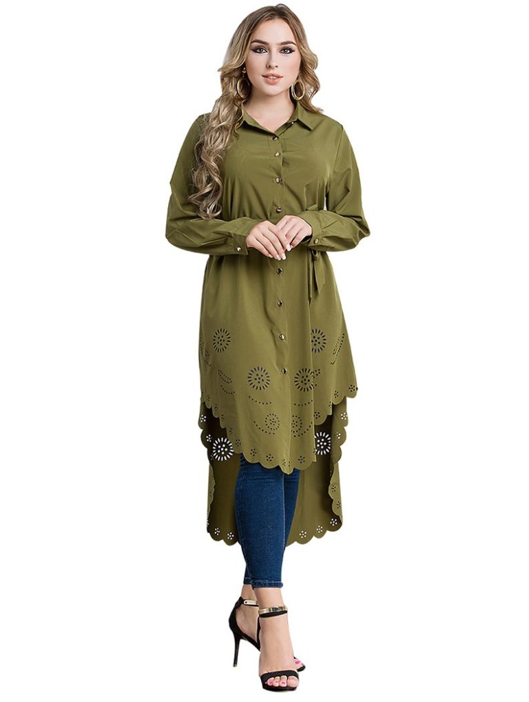 Middle Eastern (Arab Style) Hollow Out Robe Overcoat Abaya