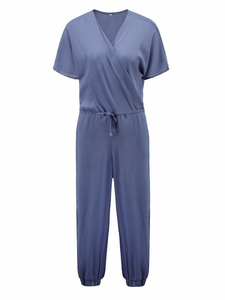 Women`s Thin Lace Short Sleeves Jumpsuit - Sasta.PK