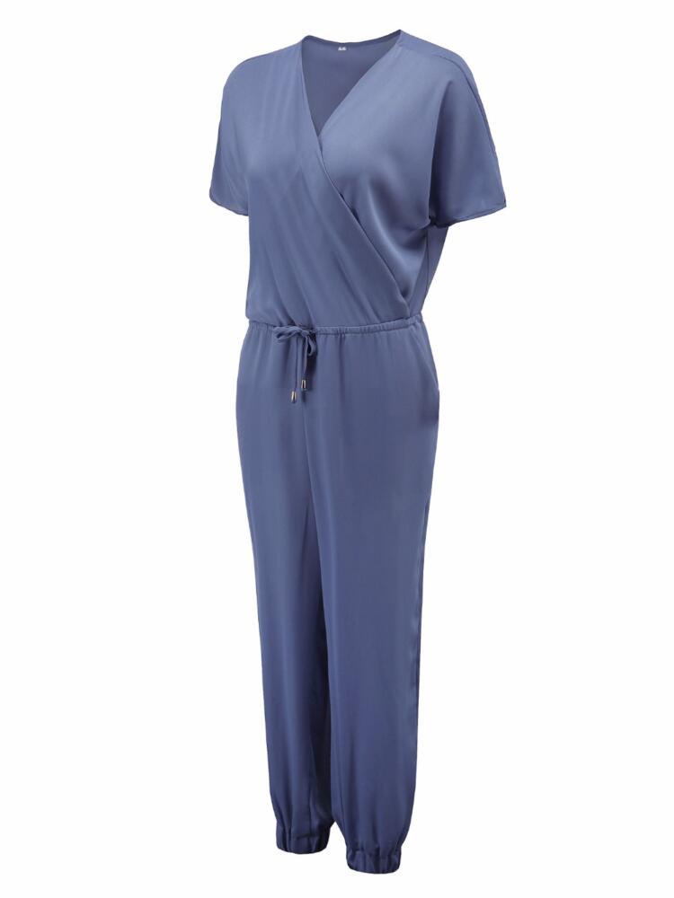 Women`s Thin Lace Short Sleeves Jumpsuit - Sasta.PK
