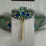 Nikah Pen Made with Multi Glittery Net & Peacock Feathers