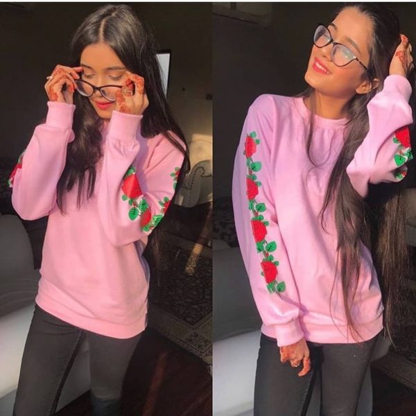 Flower Sleeve Print Sweatshirts