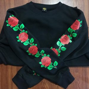 Flower Sleeve Print Sweatshirts