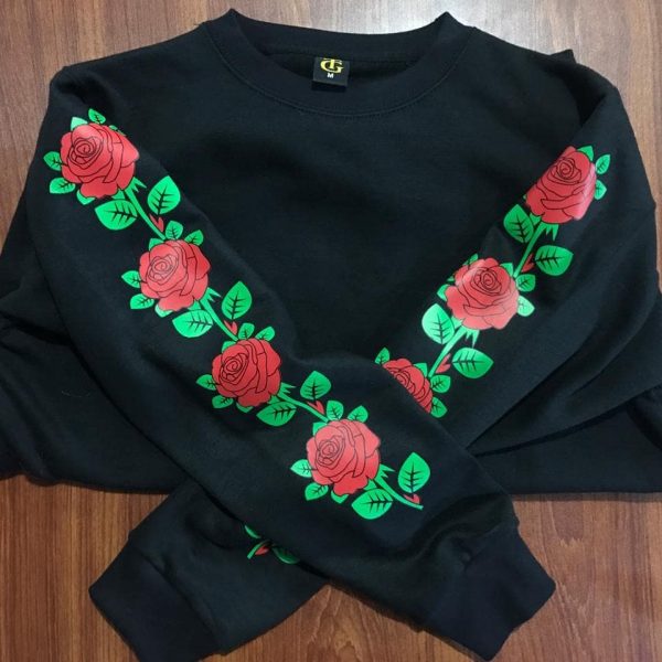 Flower Sleeve Print Sweatshirts Flower Sleeve Print Sweatshirts
