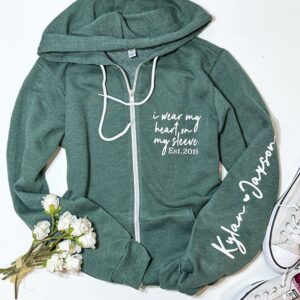 Hoodies with Text Print on Sleeves