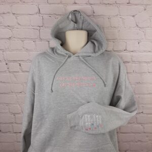 Hoodies with Text Print on Sleeves