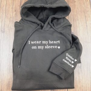 Hoodies with Text Print on Sleeves