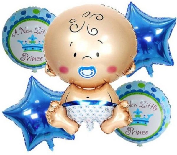 A Little New Prince Baby Foil Balloon Pack of 5