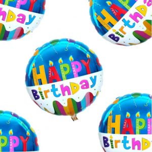 Round Happy Birthday Foil Balloons