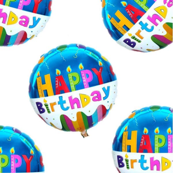 Round Happy Birthday Foil Balloons