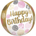 Party Texture Happy Birthday Orbz Foil Balloons
