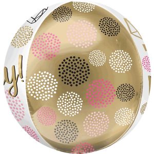 Party Texture Happy Birthday Orbz Foil Balloons