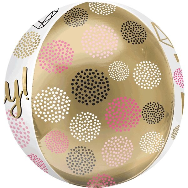 Party Texture Happy Birthday Orbz Foil Balloons