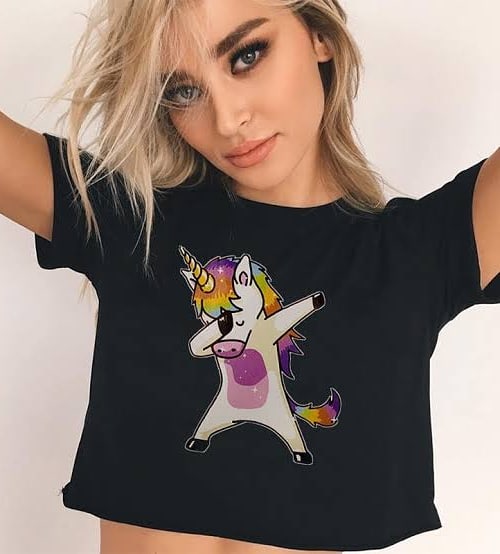 DAB Unicorn Cropped T-Shirts