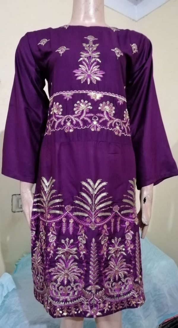 Linen Sequence Embroidered Kurti Linen Sequence Embroidered Kurti