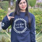 Custom Name Print Leaf Ring Sweatshirts with Leaves on Sleeves