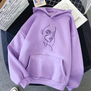 Art Rose Face Girl Hoodies
