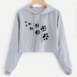 Doggy Footmarks Cropped Hoodies