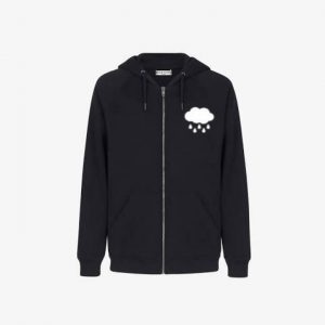 Raining Cloud Pocket Print Zipper Hoodies
