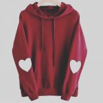 Dual Heart Sleeve Print Hoodies