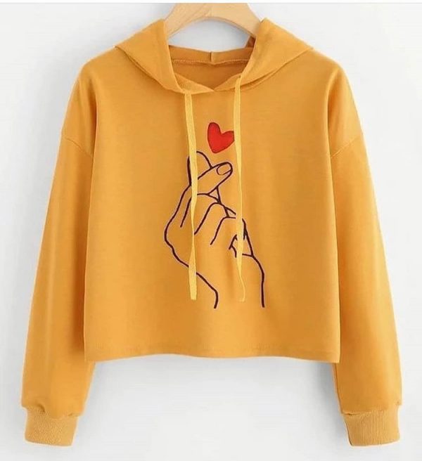 Love Snap Cropped Hoodies