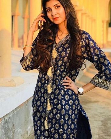 Black Traditional Lawn Kurti