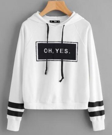 Oh Yes Hoodies with Twin Sleeve Bar Prints