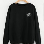 Roses and Petals Pocket Print Sweatshirts