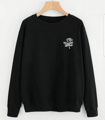Roses and Petals Pocket Print Sweatshirts