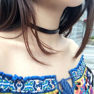 Tight PU Leather Band Choker Band