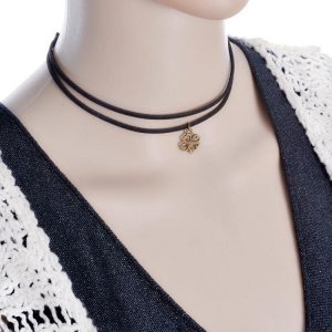 Velvet Ribbon Mistletoe Pendant Gothic Choker Necklaces