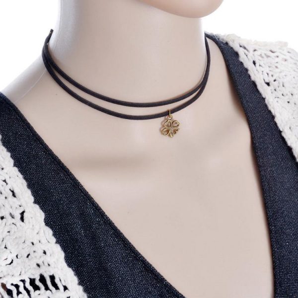Velvet Ribbon Mistletoe Pendant Gothic Choker Necklaces