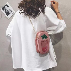 Cute Strawberry Crossbody Bag Sequins