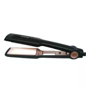 Kemei Km-472 - Professional Hair Straightener Crimper - km 472 - Black Titanium Golden Plate with digital temperature control