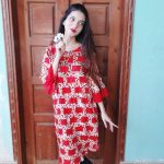 Red and White Box-Pattern Style Tunic