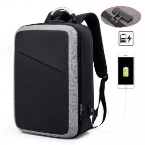 Anti Theft Waterproof Notebook Travel Backpack With USB Port & Customs Lock (Toreto)