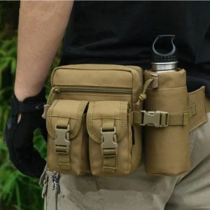 Tactical Waist Pack Pouch with Water Bottle Pocket Holder Waterproof