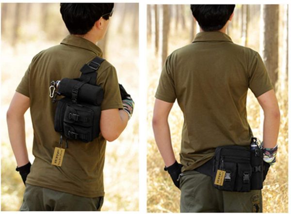 Tactical Waist Pack Pouch with Water Bottle Pocket Holder Waterproof