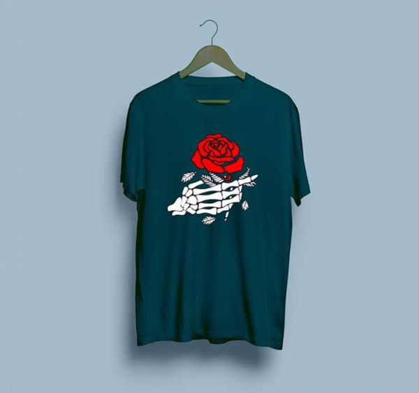 Skeleton Rose, Skeleton Rose PRINT, PRINT TEE, T-SHIRTS, T-SHIRTS FOR MEN, T-SHIRTS FOR WOMEN, TEES , Online T-SHIRTS, Online T-SHIRTS in pakistan, Online T-SHIRTS in pakistan At the lowest Rate