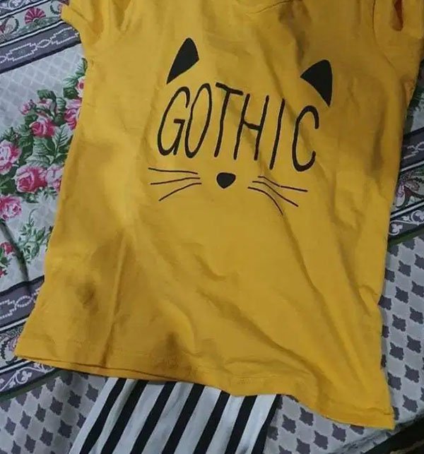 Gothic Printed T-Shirt With Striped Trouser Night Dress