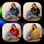 Gothic Printed T-Shirt With Striped Trouser Night Dress