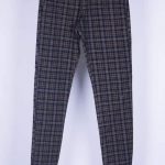 Men Skinny Fit Checkered Chinos