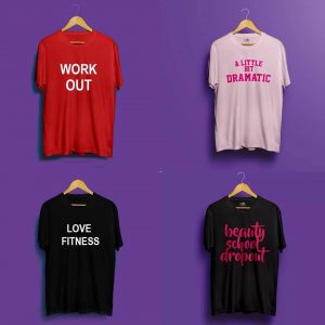 Pack aOf 4 T-Shirt (Workout, A Little Bit Dramatic, Love Fitness & Beauty School Dropout)