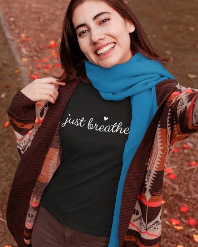 Just Breathe Print T-shirts