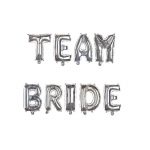 Team Bride 9 Letter Silver Foil Balloons