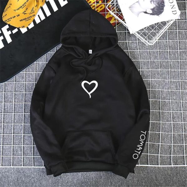 Tomato And Heart Print Hoodies