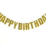 Golden Happy Birthday Card Banner